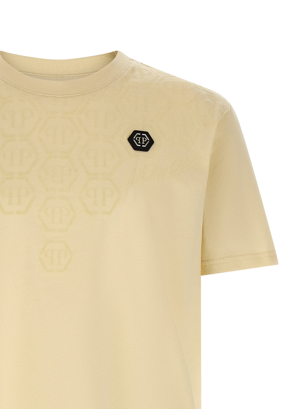 Philipp Plein 100% Cotton T-Shirt in Beige