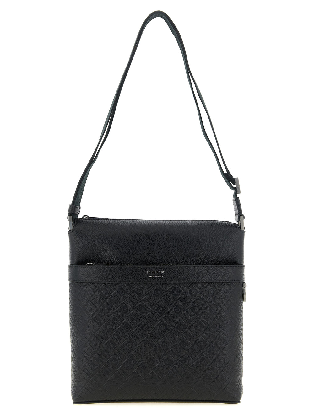 Ferragamo Calfskin Crossbody Bag in Black