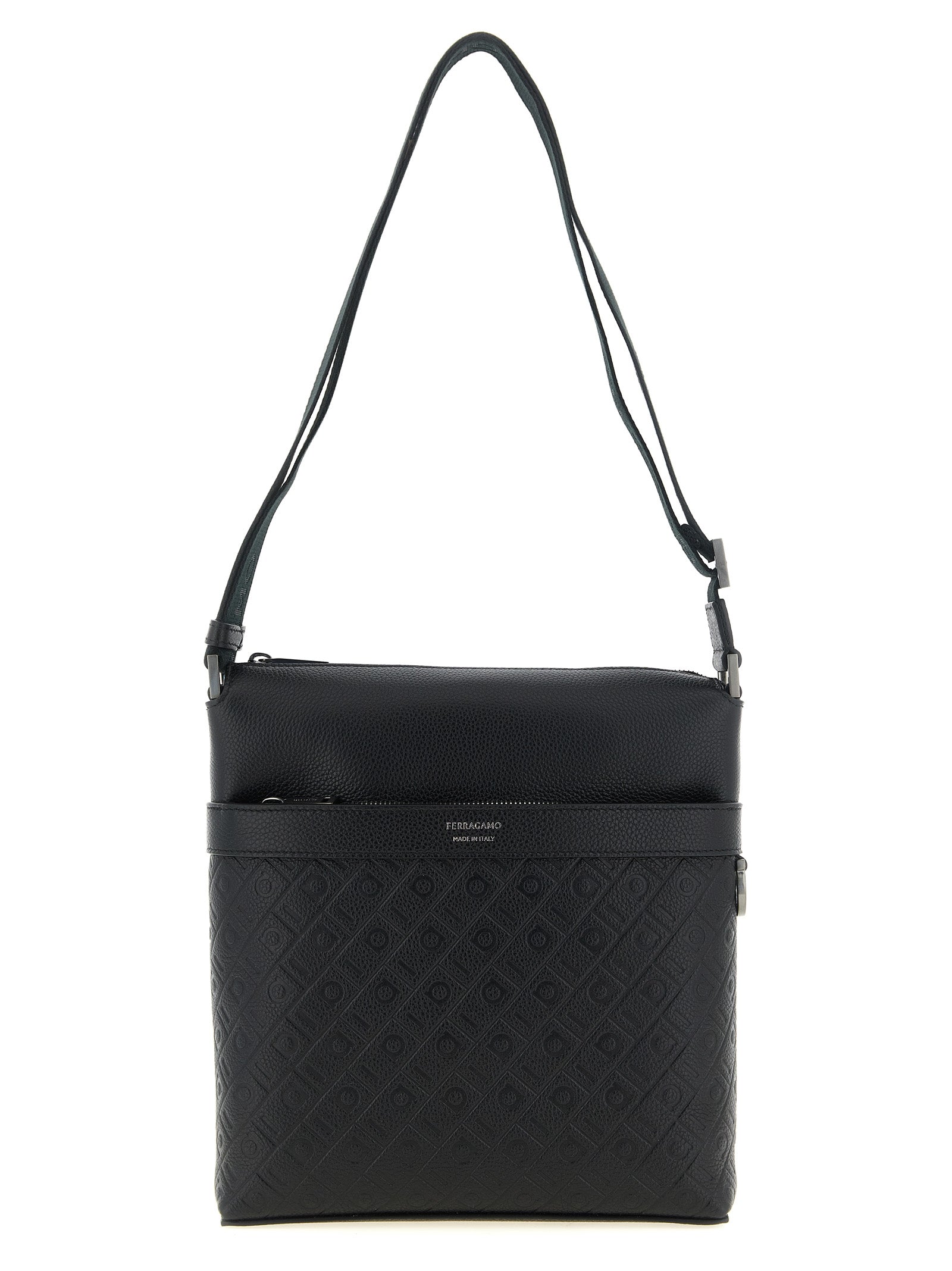 Ferragamo Calfskin Crossbody Bag in Black