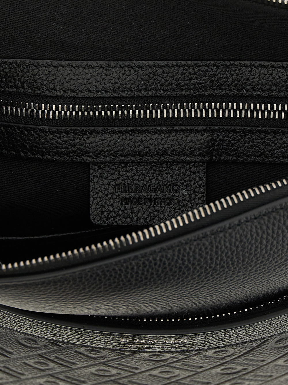 Ferragamo Calfskin Crossbody Bag in Black