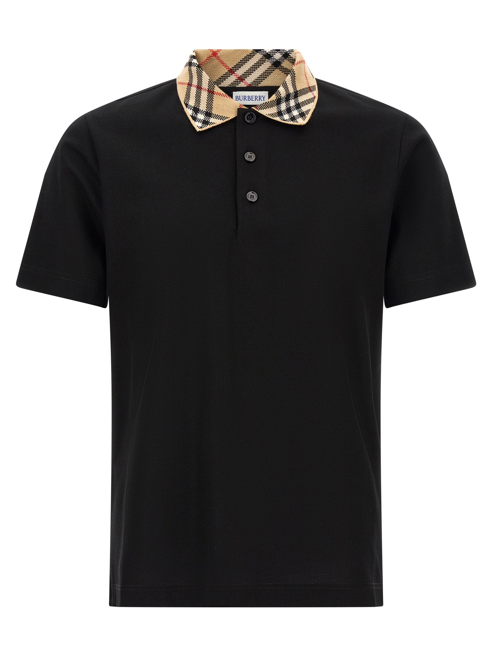 Burberry 100% Cotton Piqué Polo Shirt in Black
