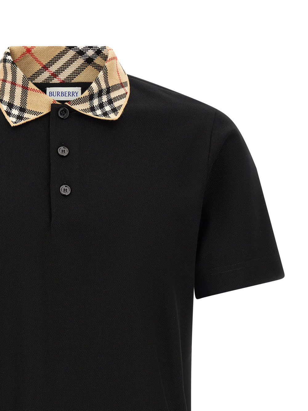 Burberry 100% Cotton Piqué Polo Shirt in Black