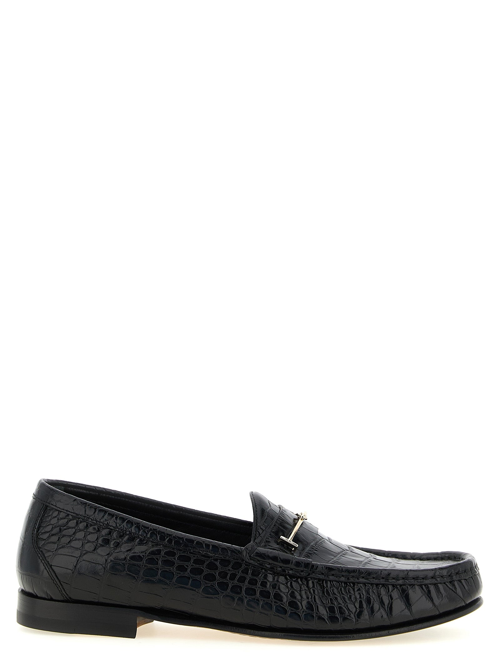 Tom Ford Calfskin Slip-On Loafers in Black