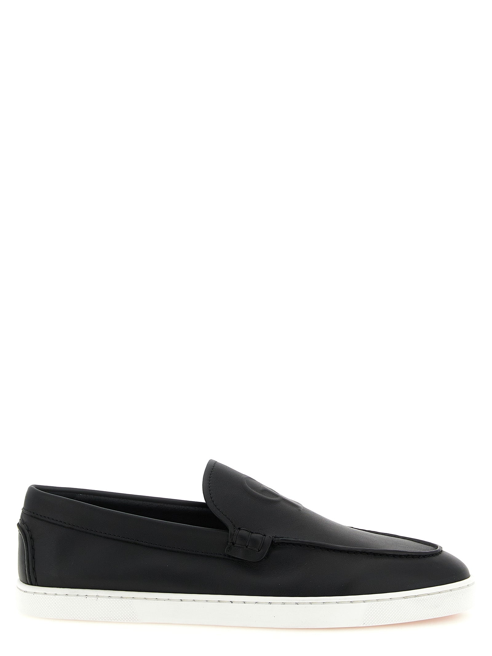 Christian Louboutin Calfskin Slip-On Loafers in Black