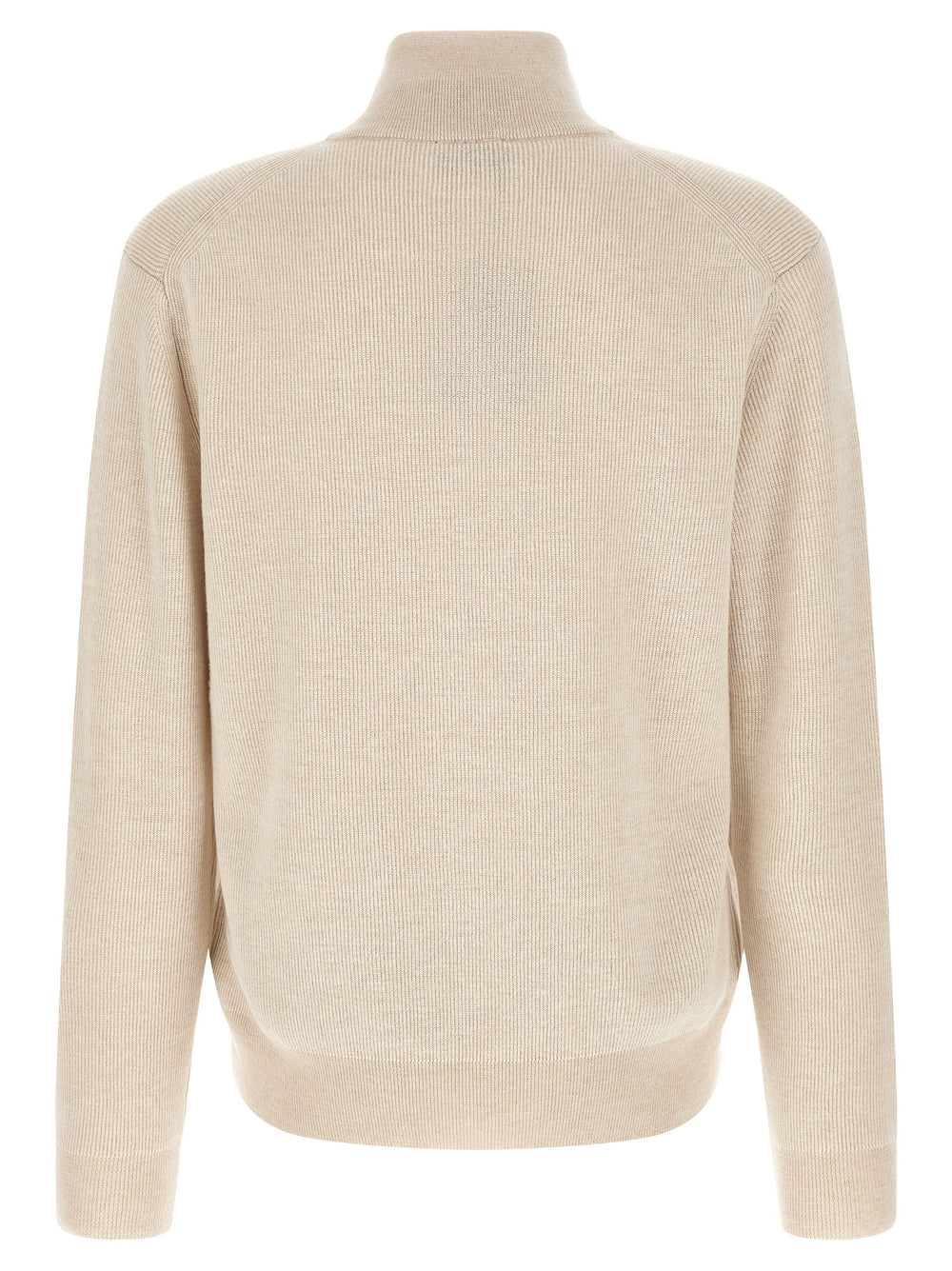 Brioni Cashmere-Wool Half-Zip Sweater in Beige