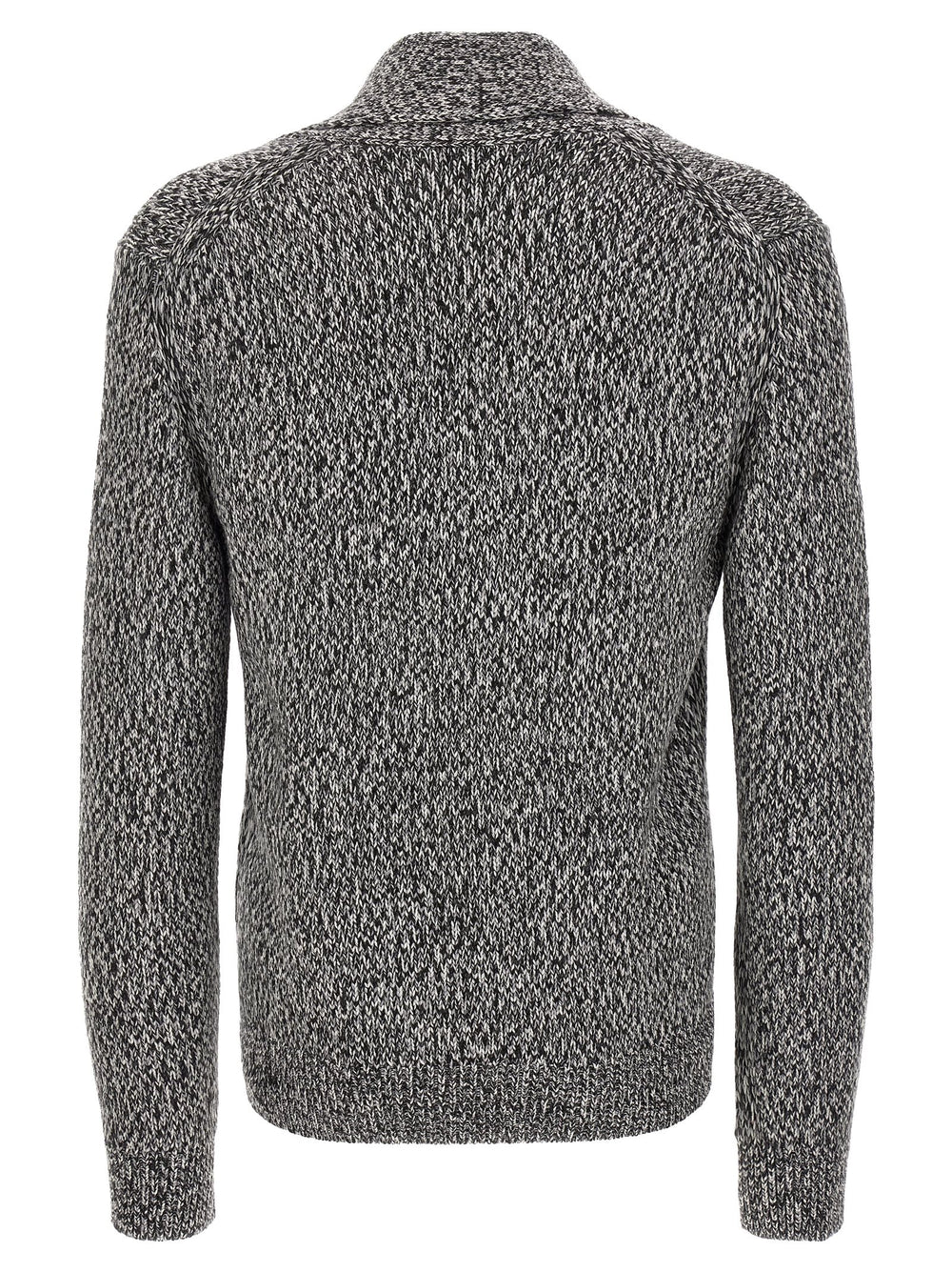 Brioni Bicolour Wool Cardigan in White and Black