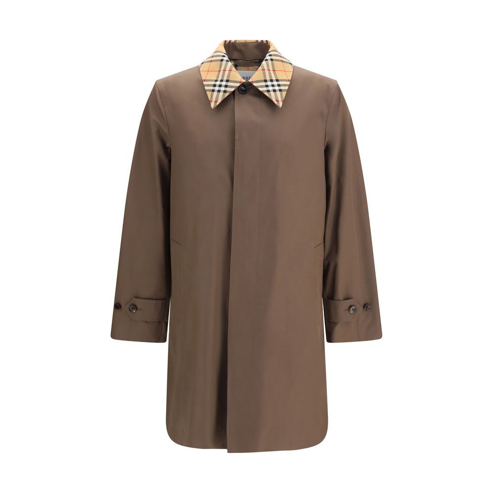 Burberry Cotton Gabardine Coat in Brown