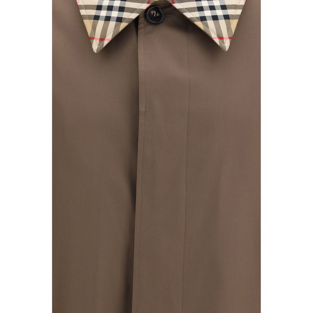 Burberry Cotton Gabardine Coat in Brown