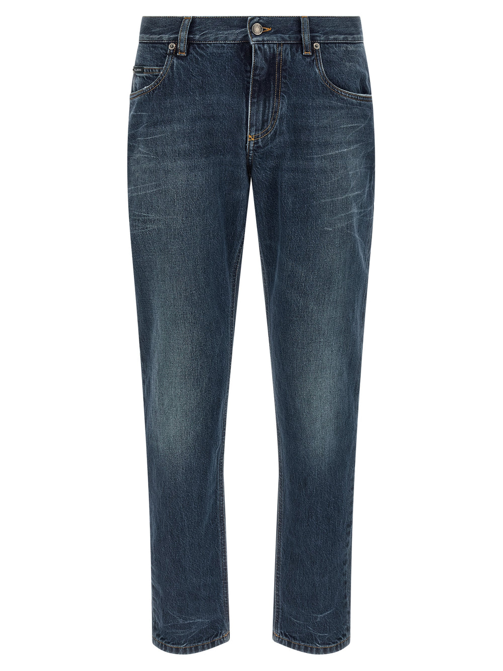 Dolce & Gabbana 100% Cotton Straight-Leg Jeans in Blue