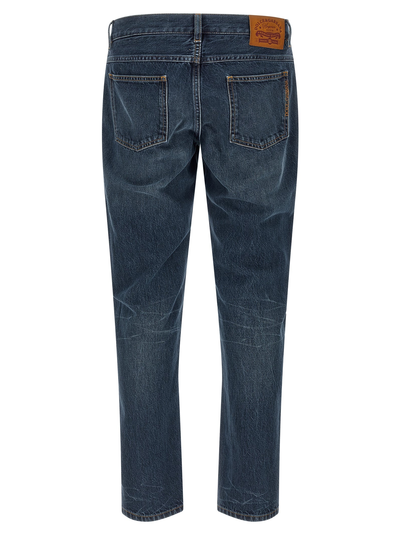 Dolce & Gabbana 100% Cotton Straight-Leg Jeans in Blue