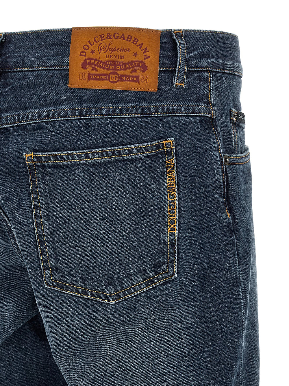 Dolce & Gabbana 100% Cotton Straight-Leg Jeans in Blue