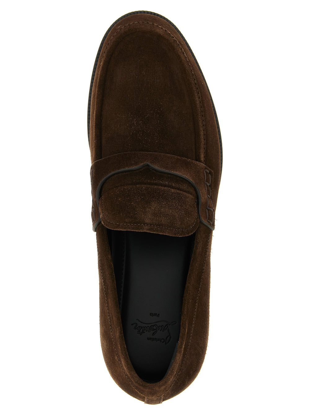 Christian Louboutin Cavavin Calfskin Slip-On Loafers in Brown