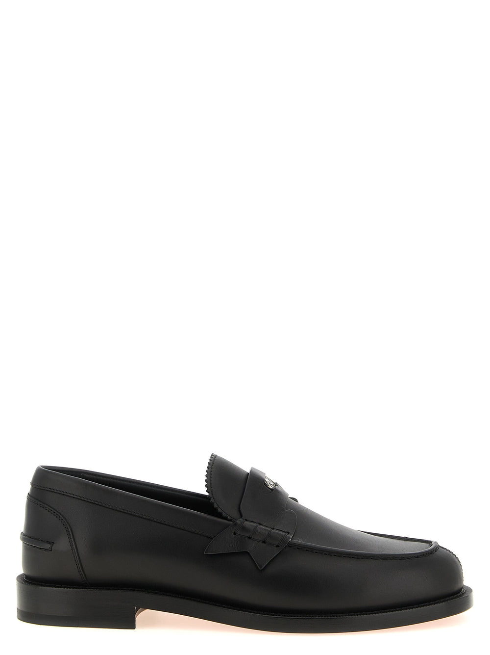 Christian Louboutin Calfskin Slip-On Loafers in Black