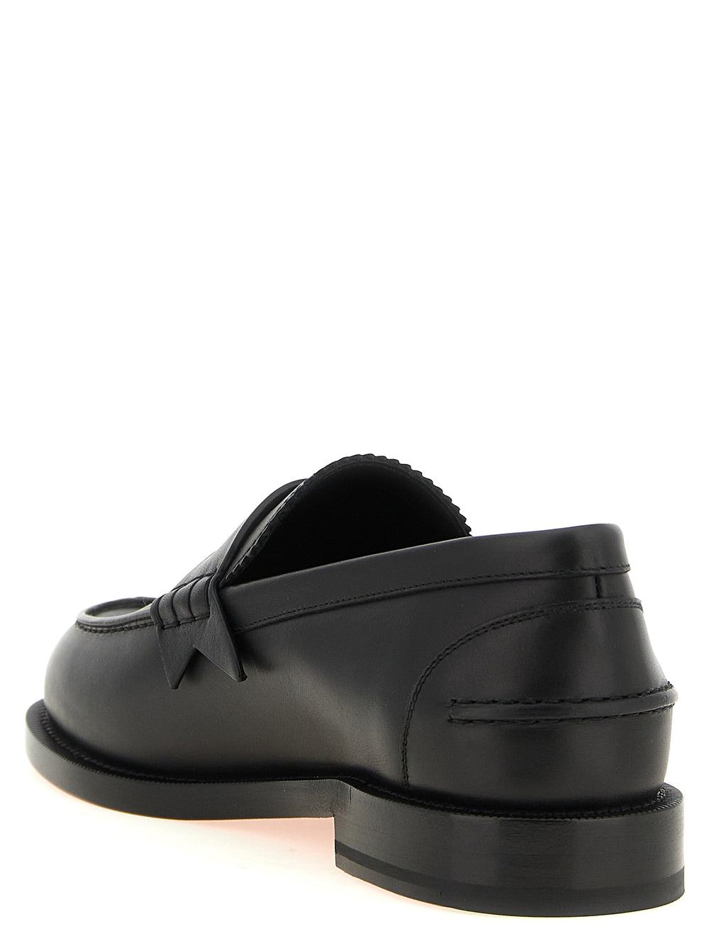 Christian Louboutin Calfskin Slip-On Loafers in Black