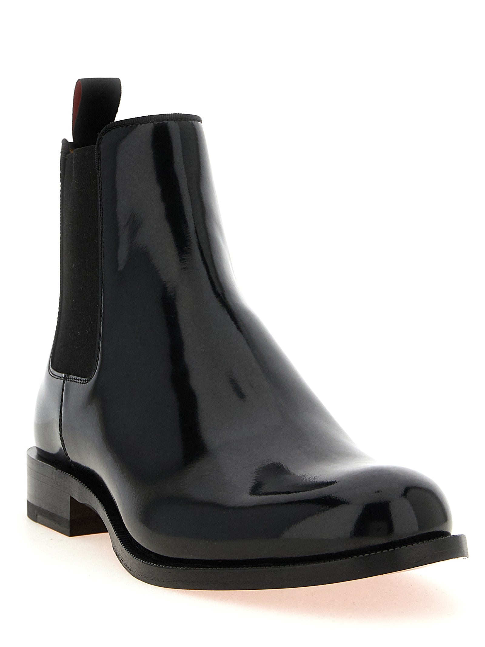 Christian Louboutin Calfskin Chelsea Boots in Black