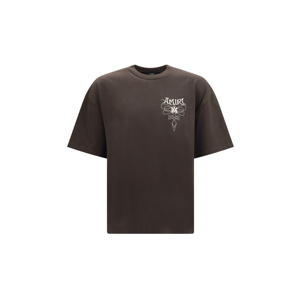 Amiri 100% Cotton Graphic T-Shirt in Brown