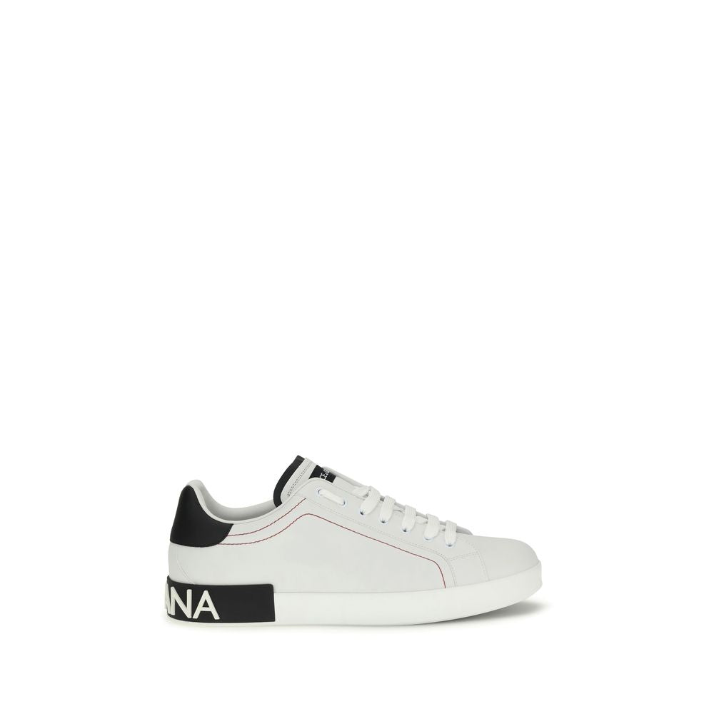 Dolce & Gabbana Δερμάτινα Sneakers Χαμηλής Κοπής σε Λευκό