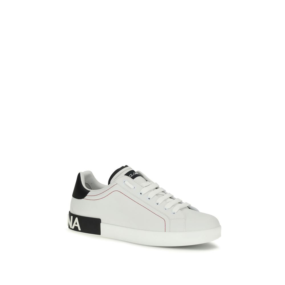 Dolce & Gabbana Δερμάτινα Sneakers Χαμηλής Κοπής σε Λευκό