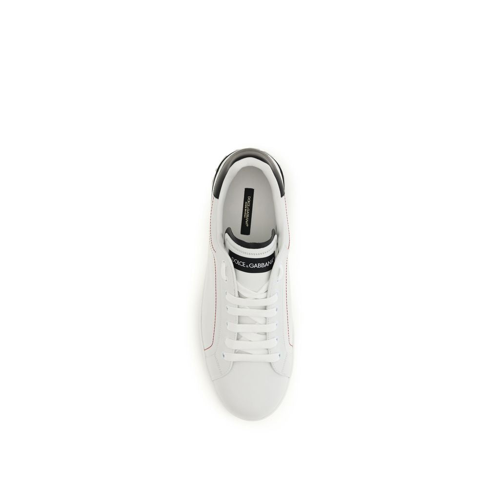 Dolce & Gabbana Δερμάτινα Sneakers Χαμηλής Κοπής σε Λευκό