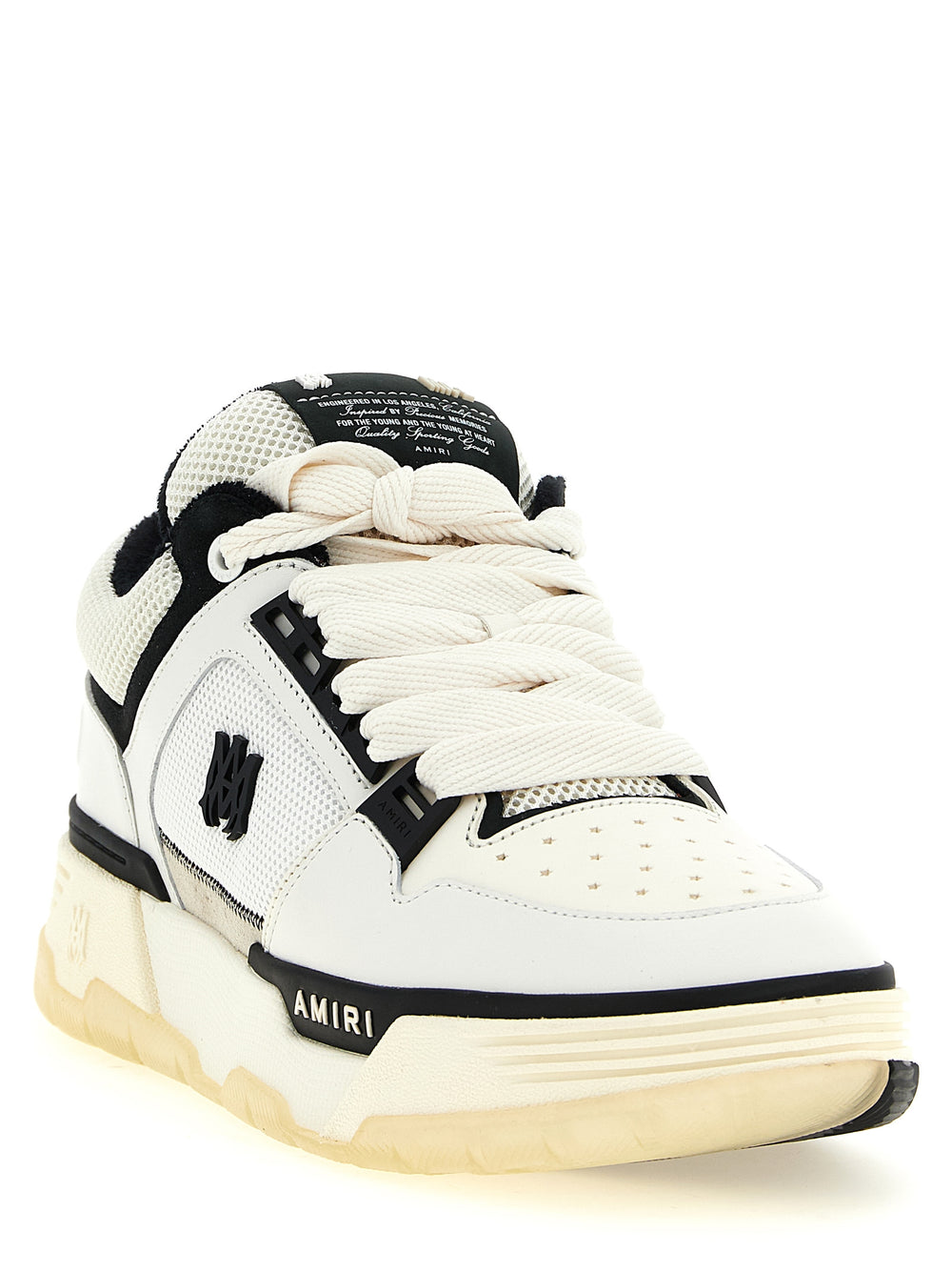 Amiri Bicolor Calfskin Sneakers in White and Black