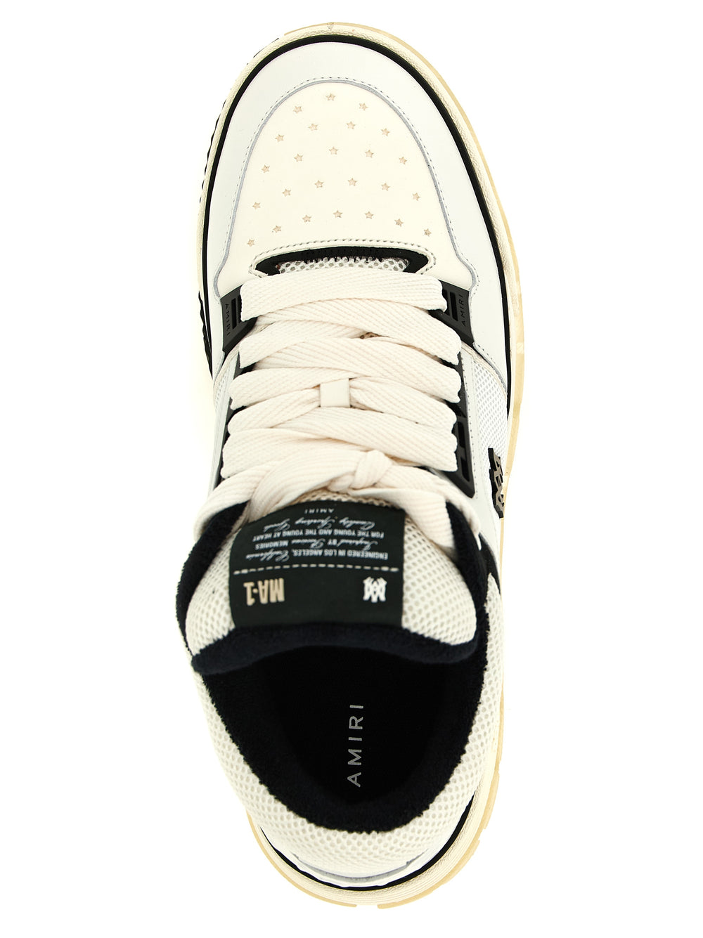 Amiri Bicolor Calfskin Sneakers in White and Black
