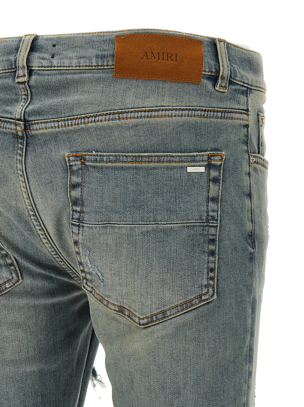 Amiri MX1 Βαμβακερό Τζιν Στενής Γραμμής σε Γαλάζιο