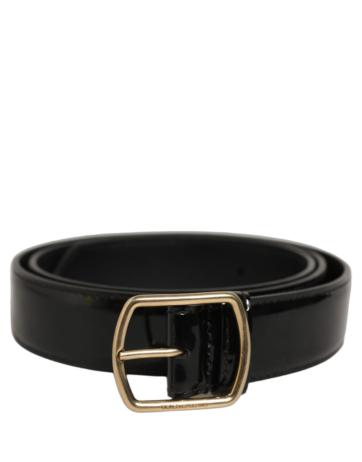 Dolce & Gabbana Patent Leather Belt in Black