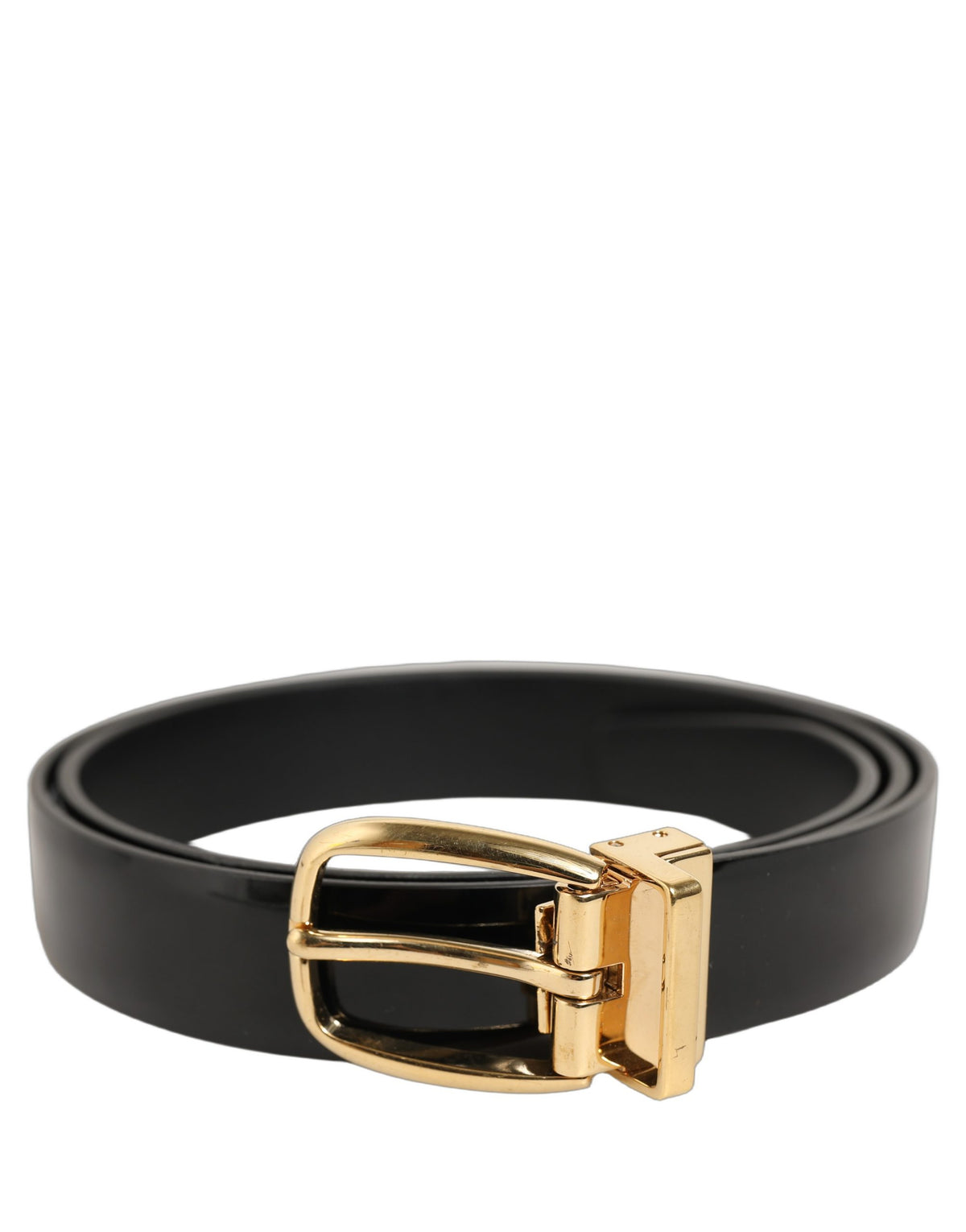 Dolce & Gabbana Δερμάτινη Ζώνη με Χρυσή Αγκράφα σε Μαύρο
