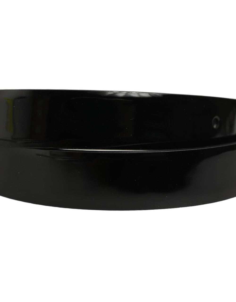 Black Classic Leather Silver Tone Buckle Belt