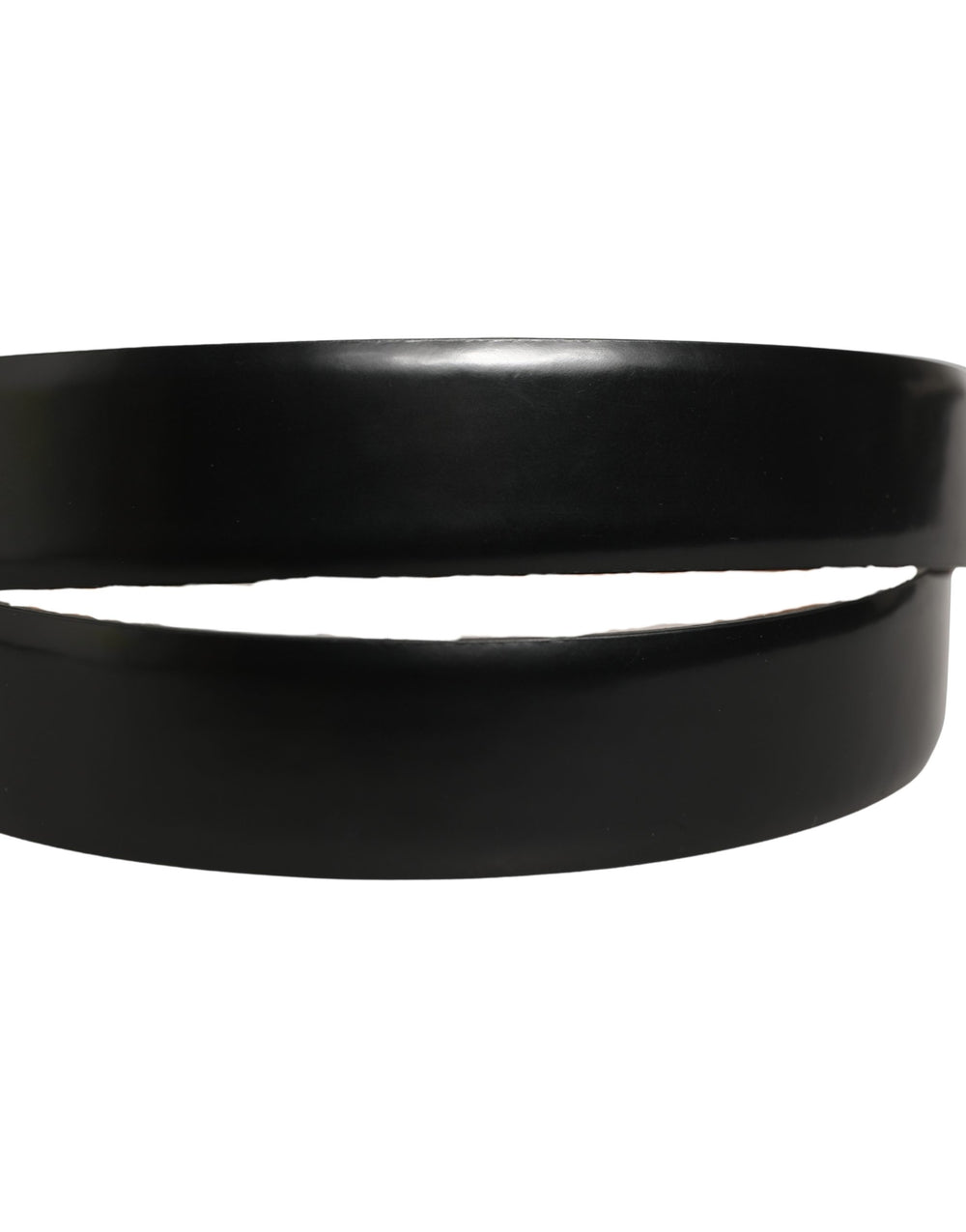 Black Calf Leather Silver Metal Buckle Belt