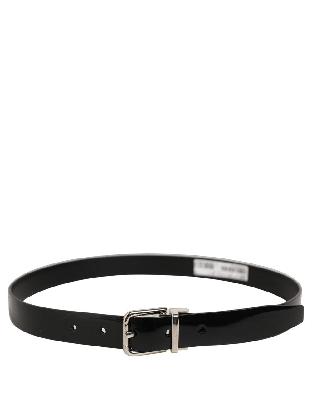 Black Classic Leather Silver Tone Buckle Belt