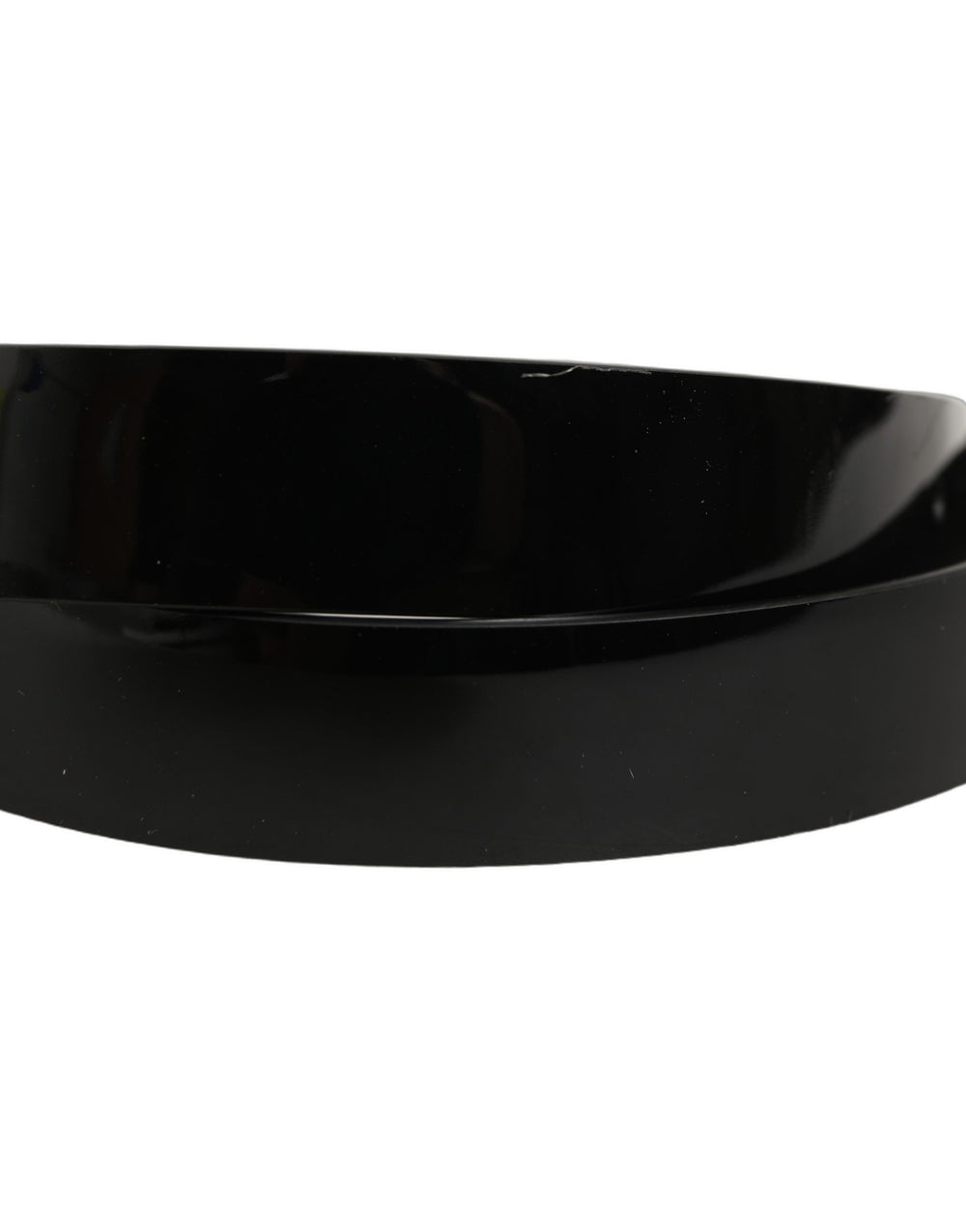 Black Classic Leather Silver Tone Buckle Belt