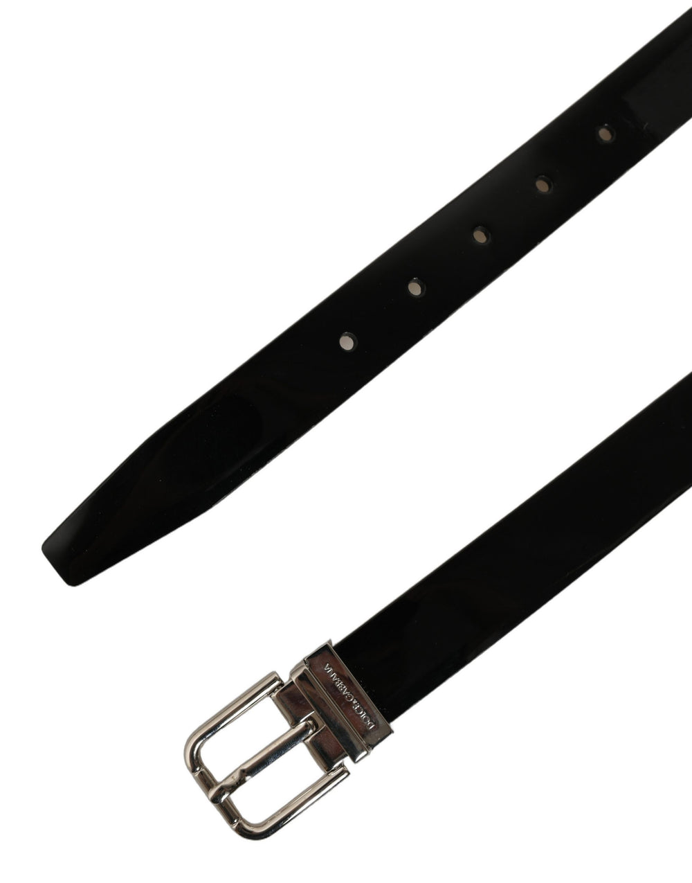 Black Classic Leather Silver Tone Buckle Belt