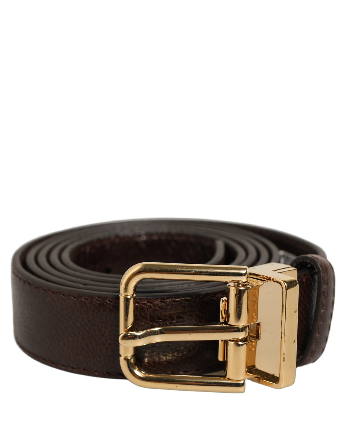 Dolce & Gabbana Calf Leather Belt in Brown
