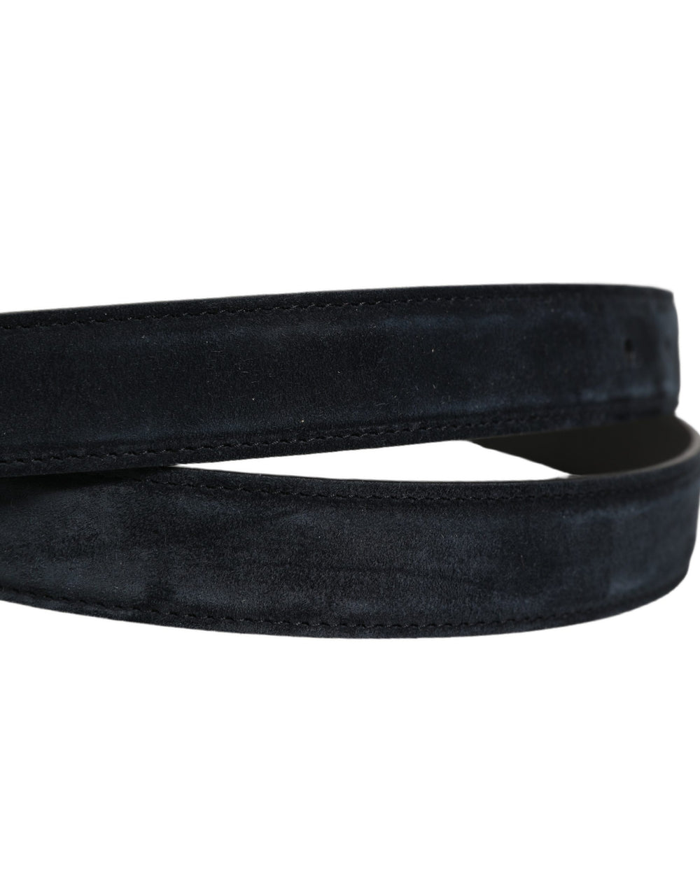 Men Black Leather Gold Tone Metal Buckle Belt