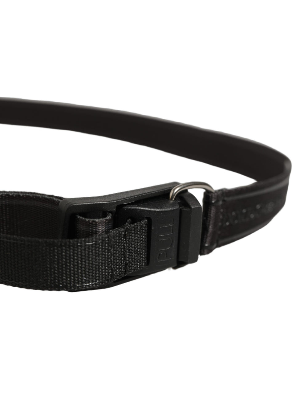 Men Black Nylon Webbing Plastic Buckle Belt