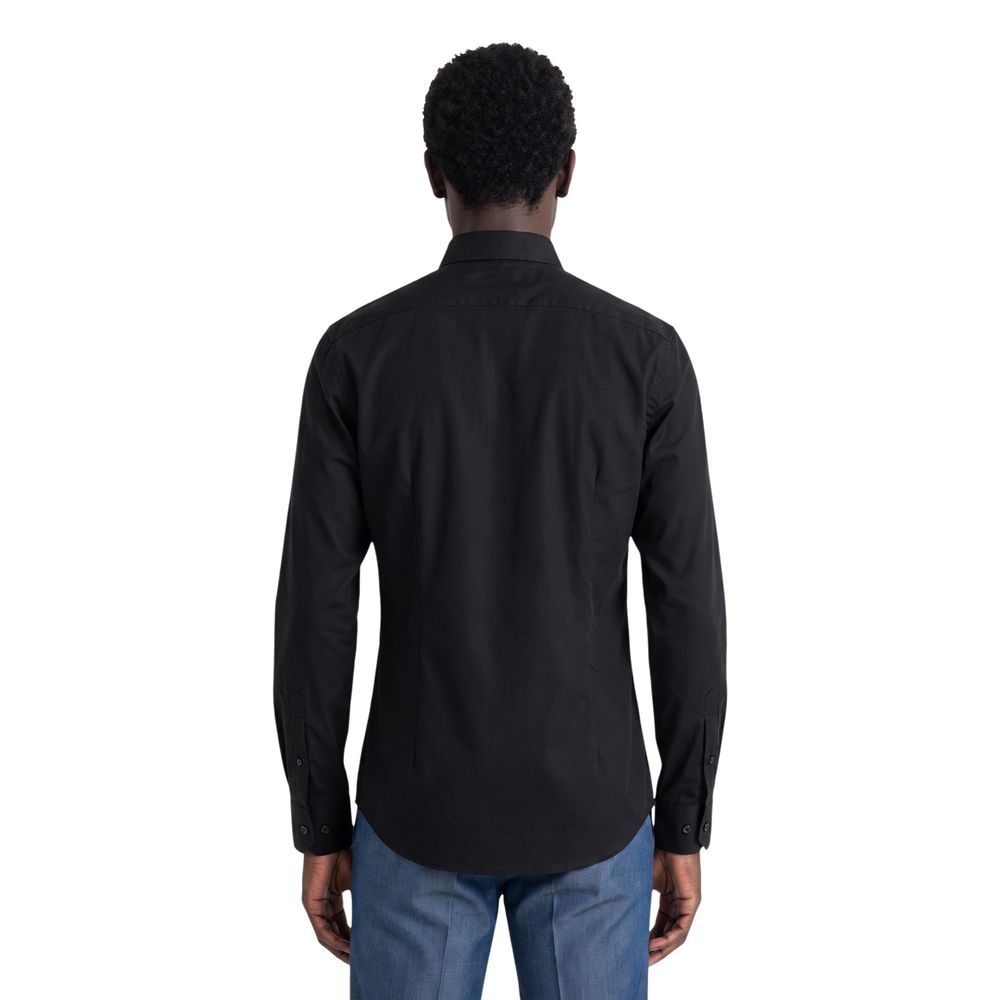 Black Cotton Dress Shirt