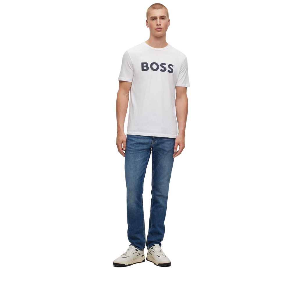 Hugo Boss Βαμβακερό T-Shirt σε Λευκό
