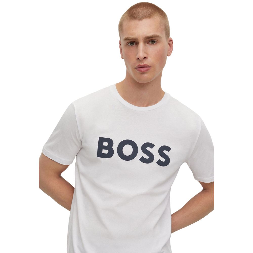 Hugo Boss Βαμβακερό T-Shirt σε Λευκό