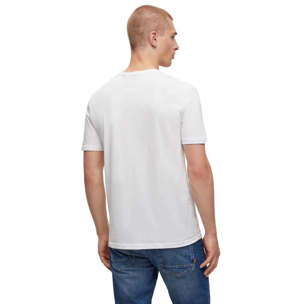 Hugo Boss Βαμβακερό T-Shirt σε Λευκό