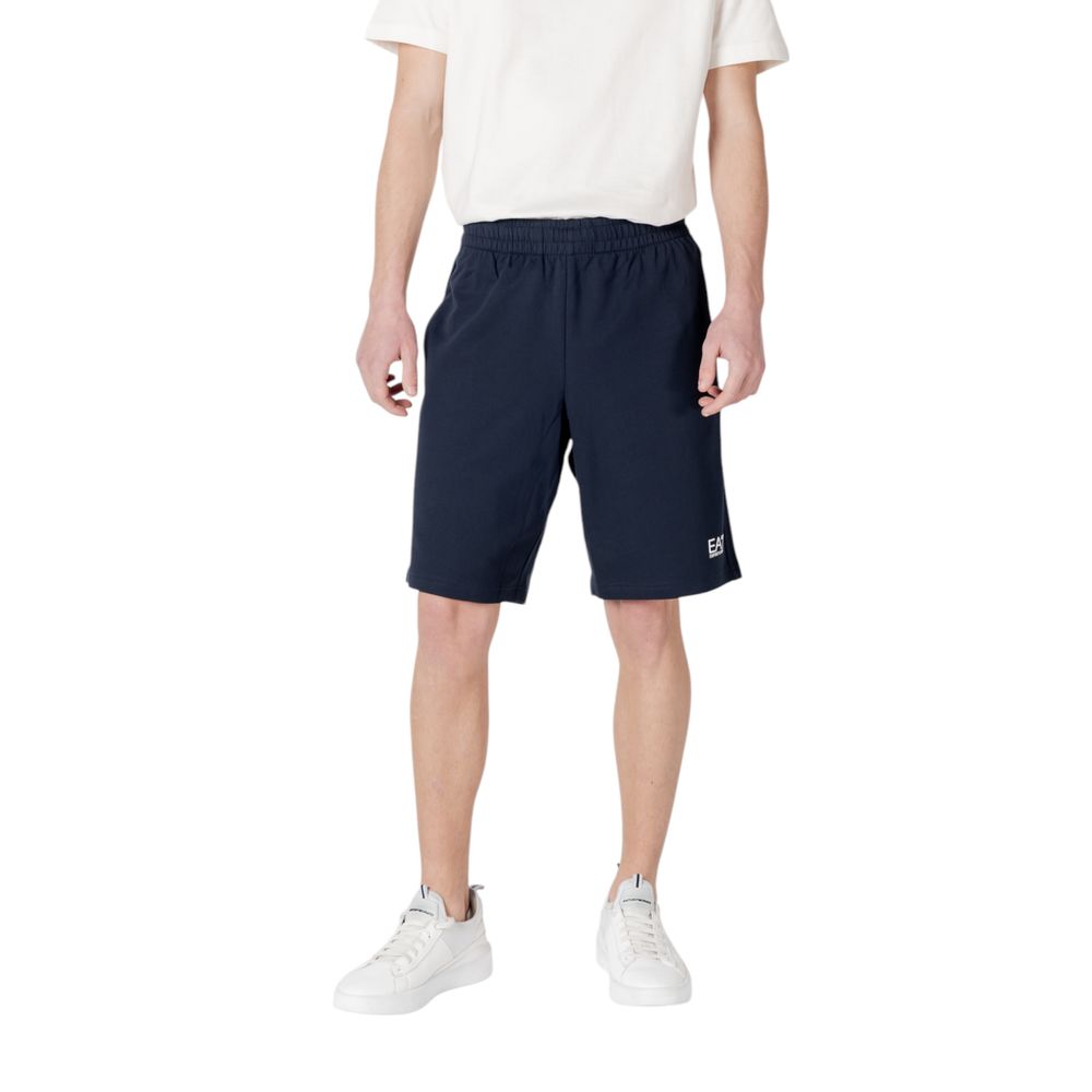 Blue Cotton Bermuda Shorts