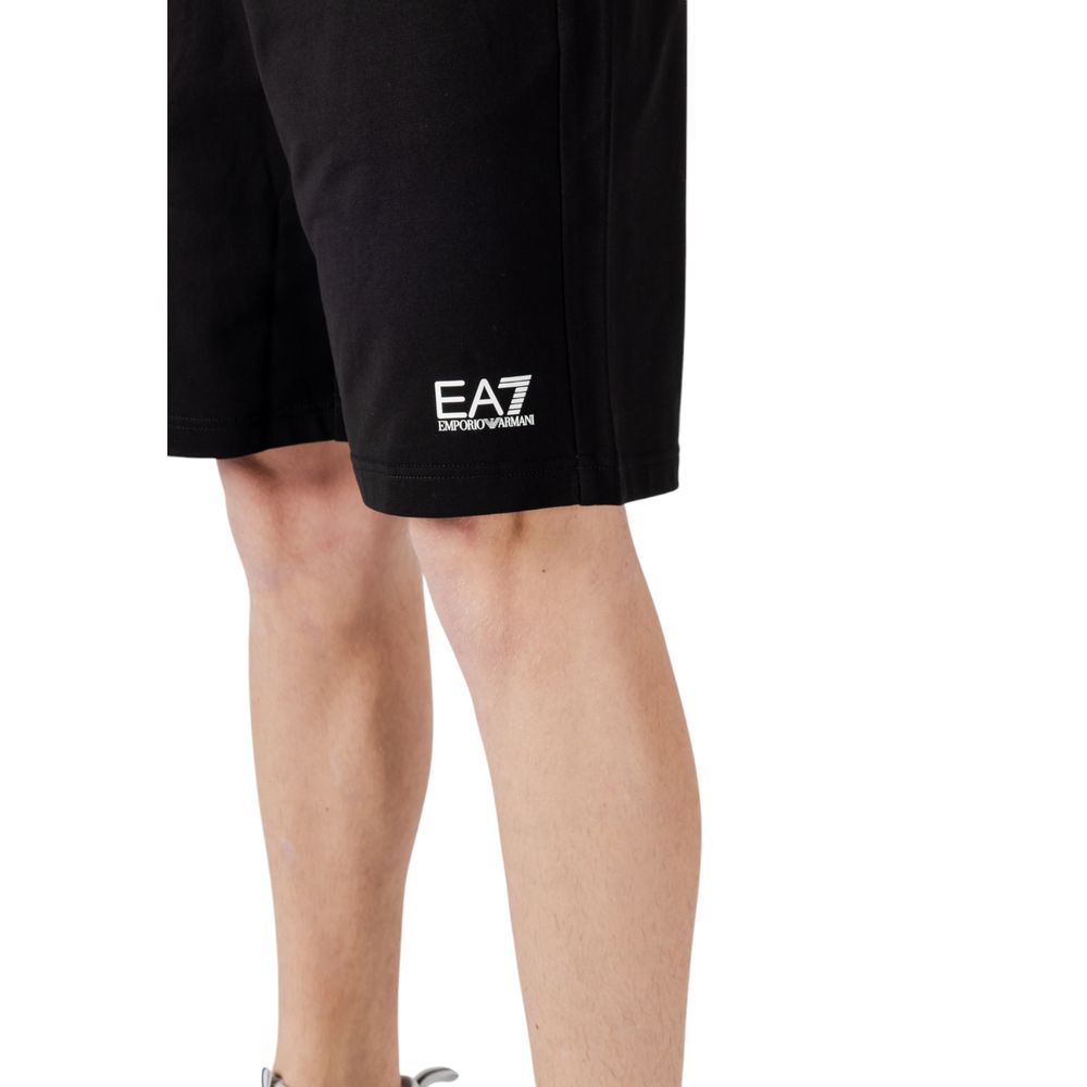 Black Cotton Bermuda Shorts