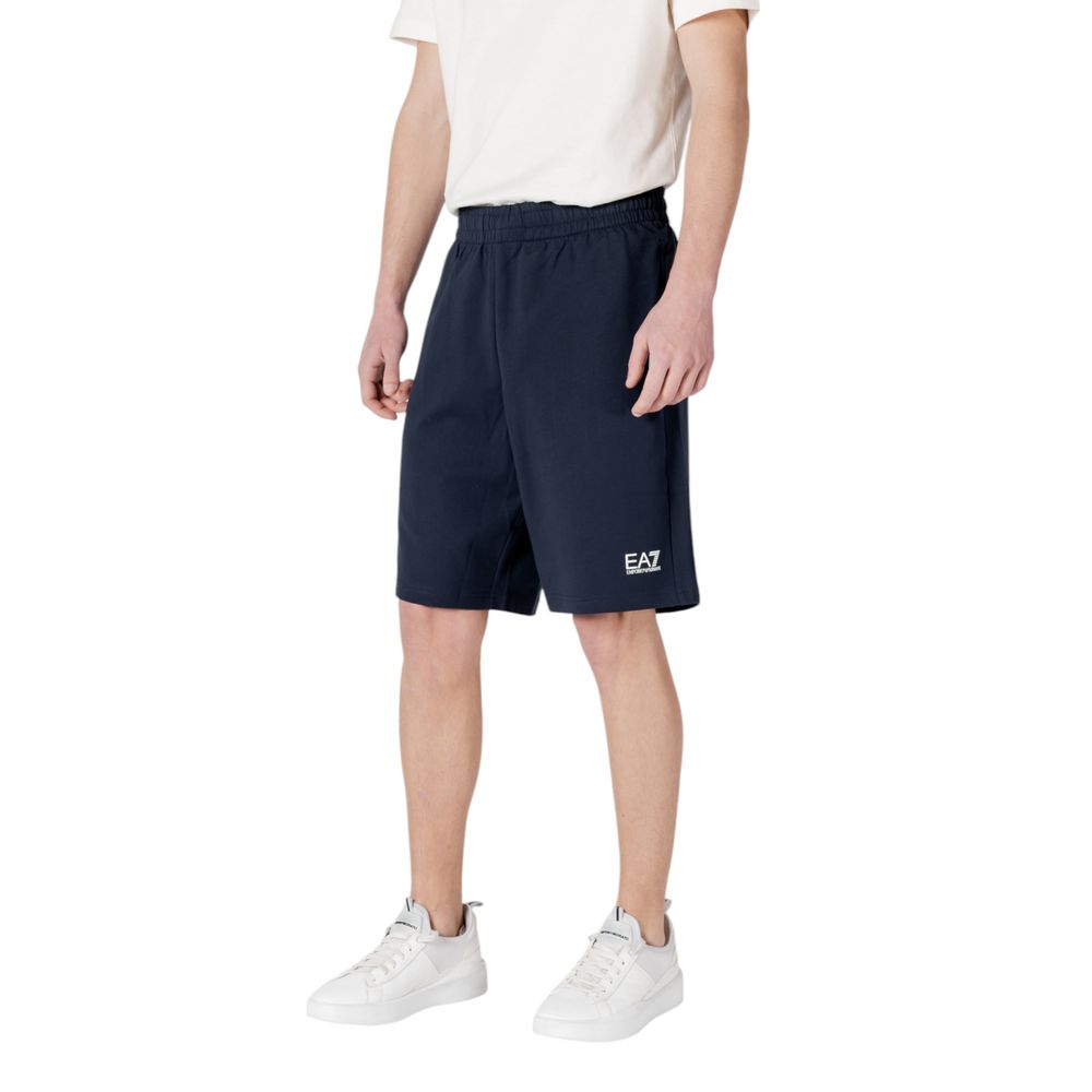 Blue Cotton Bermuda Shorts