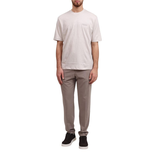 Beige Lyocell Casual Pants