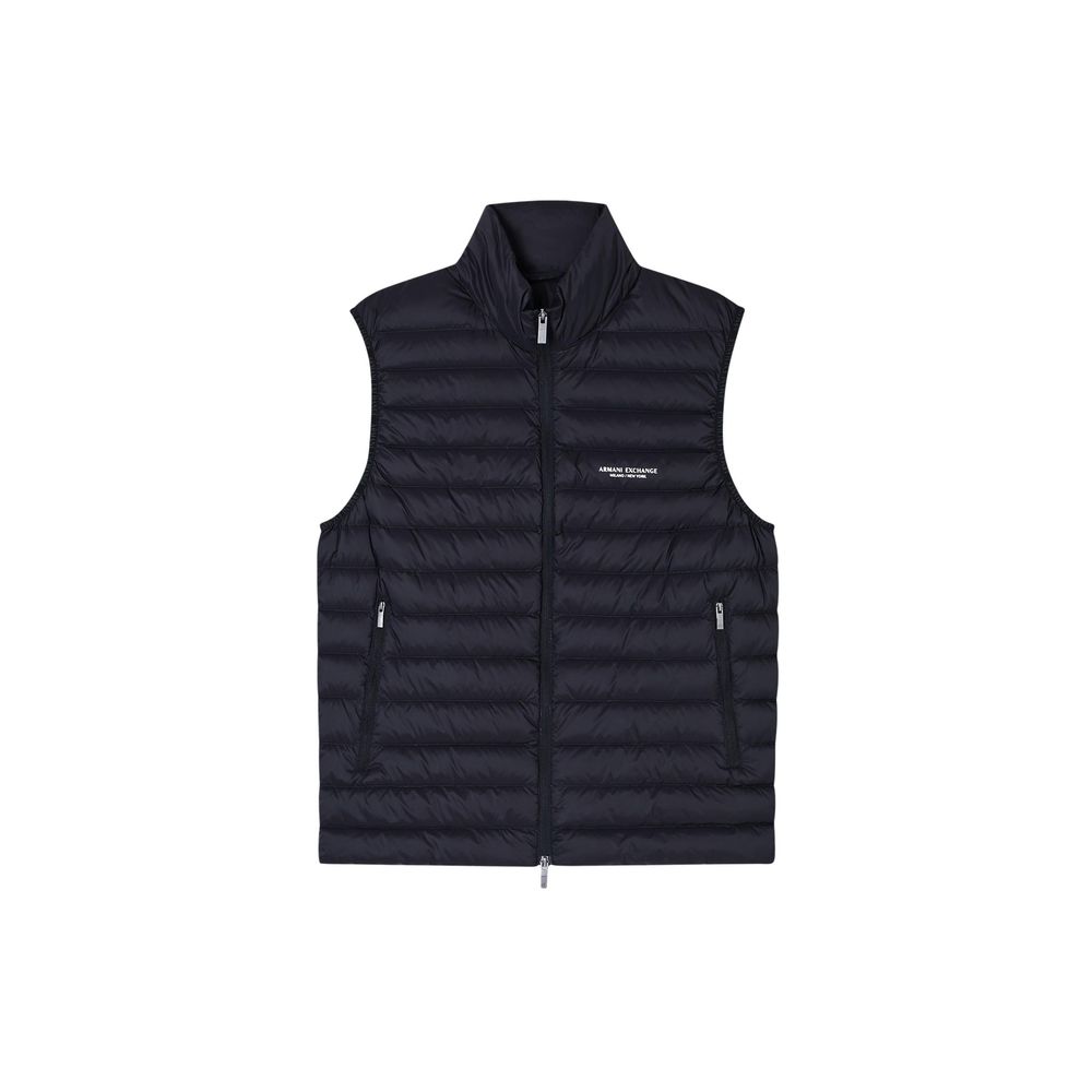 Armani Exchange Quilted Sleeveless Jacket in Black