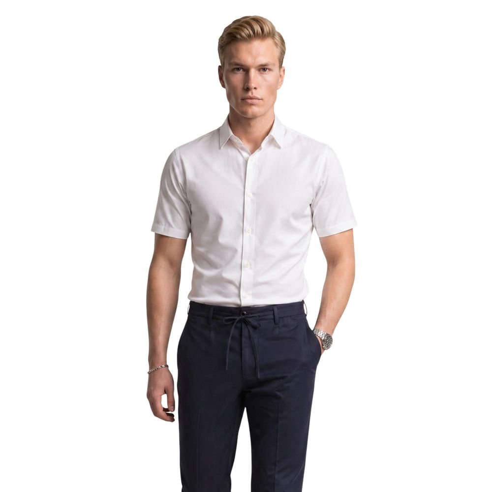 Armani Exchange Short-Sleeve Shirt in White