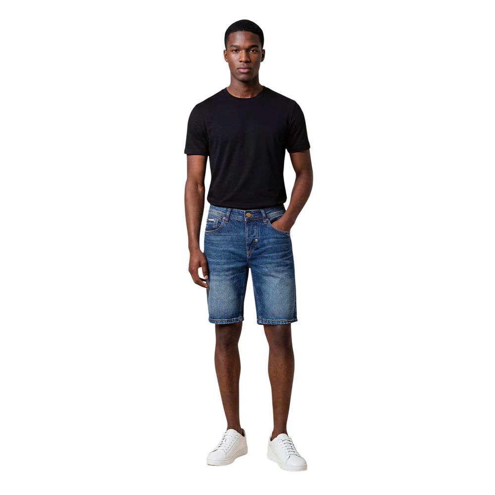 Blue Cotton Bermuda Shorts