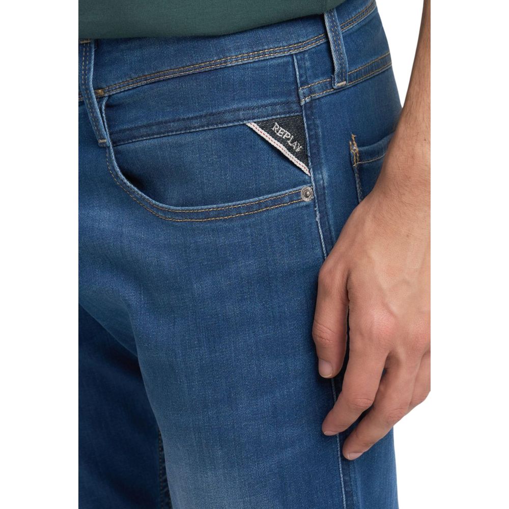 Blue Cotton Skinny Jeans