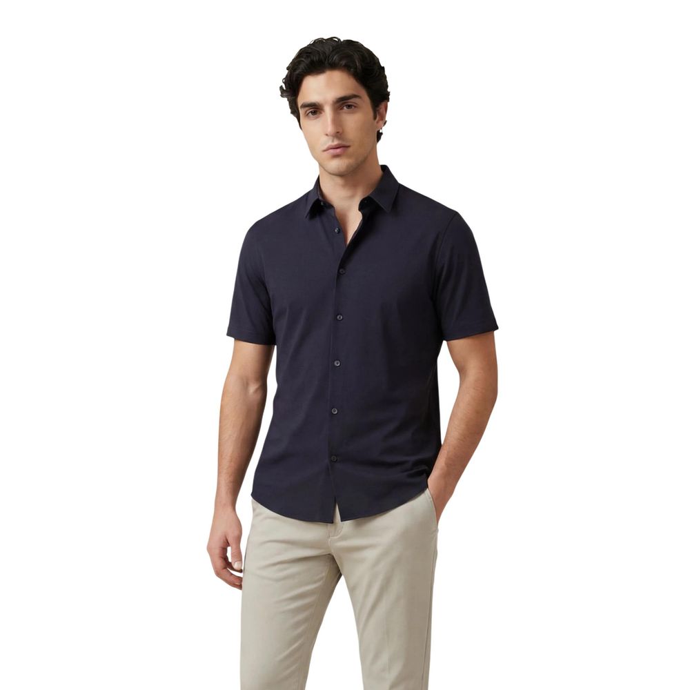 Armani Exchange Polyamide Short-Sleeve Shirt in Blue