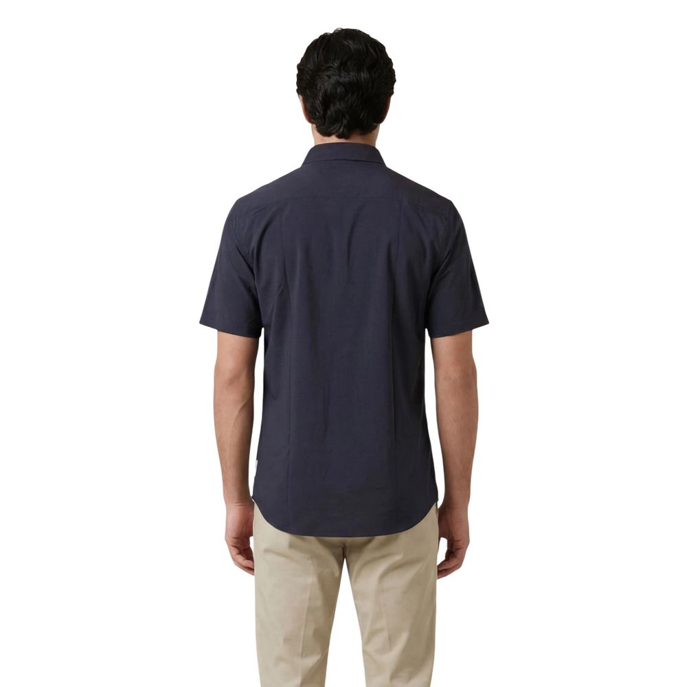 Armani Exchange Polyamide Short-Sleeve Shirt in Blue